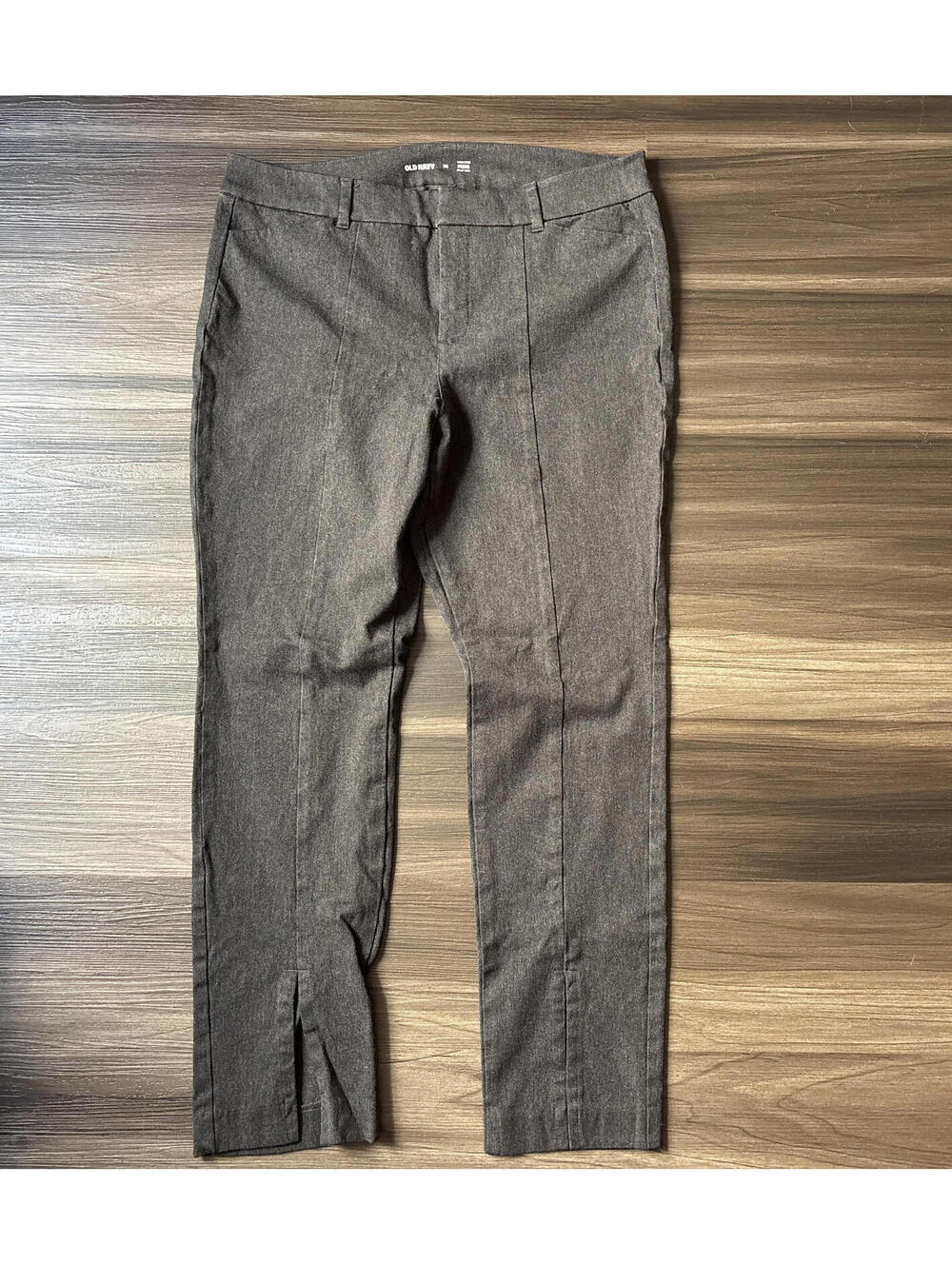 Old Navy Pixie Pants Women's Size 14 Dark Heathered Gray Slit Hems